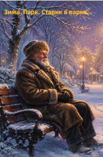 Обложка книги Зима. Парк. Старик на лавочке.