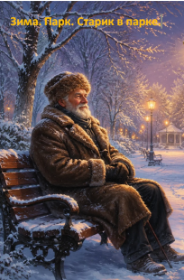 Обложка книги Зима. Парк. Старик на лавочке.