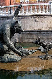 Обложка книги Басни Посохова про медведя и волка