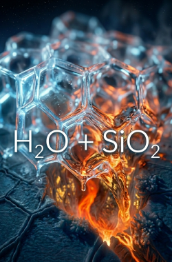 Обложка книги H₂O + SiO₂ . Лёд и пламя