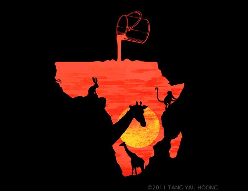 Карту Африки Астров видит такой.